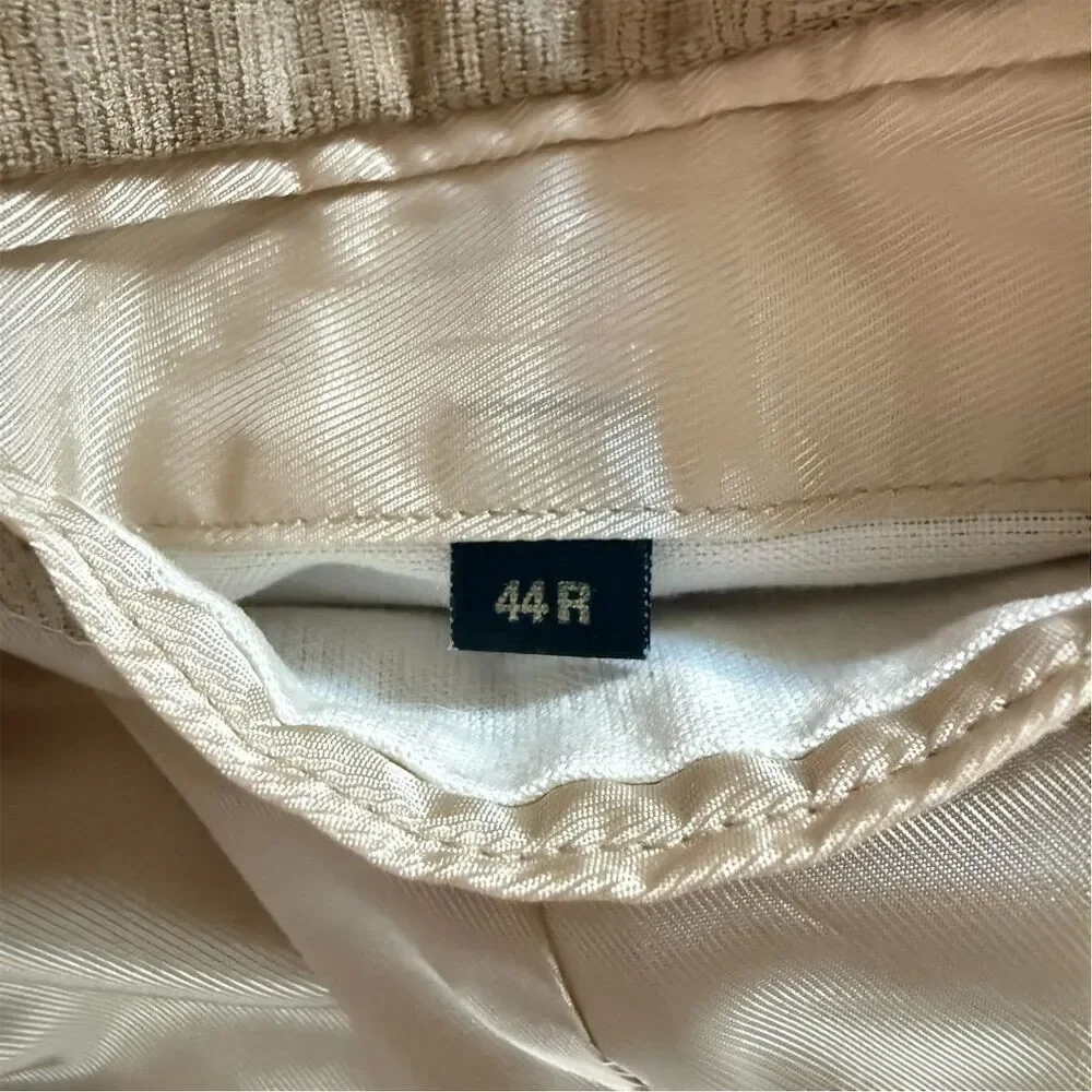 Andrew Fezza Italian Inspired Men's Beige Soft Corduroy Blazer Vintage 90s